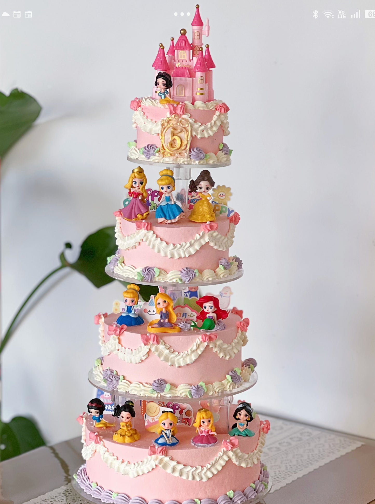 Plastic Castle Decoration for Princess Cake Topper