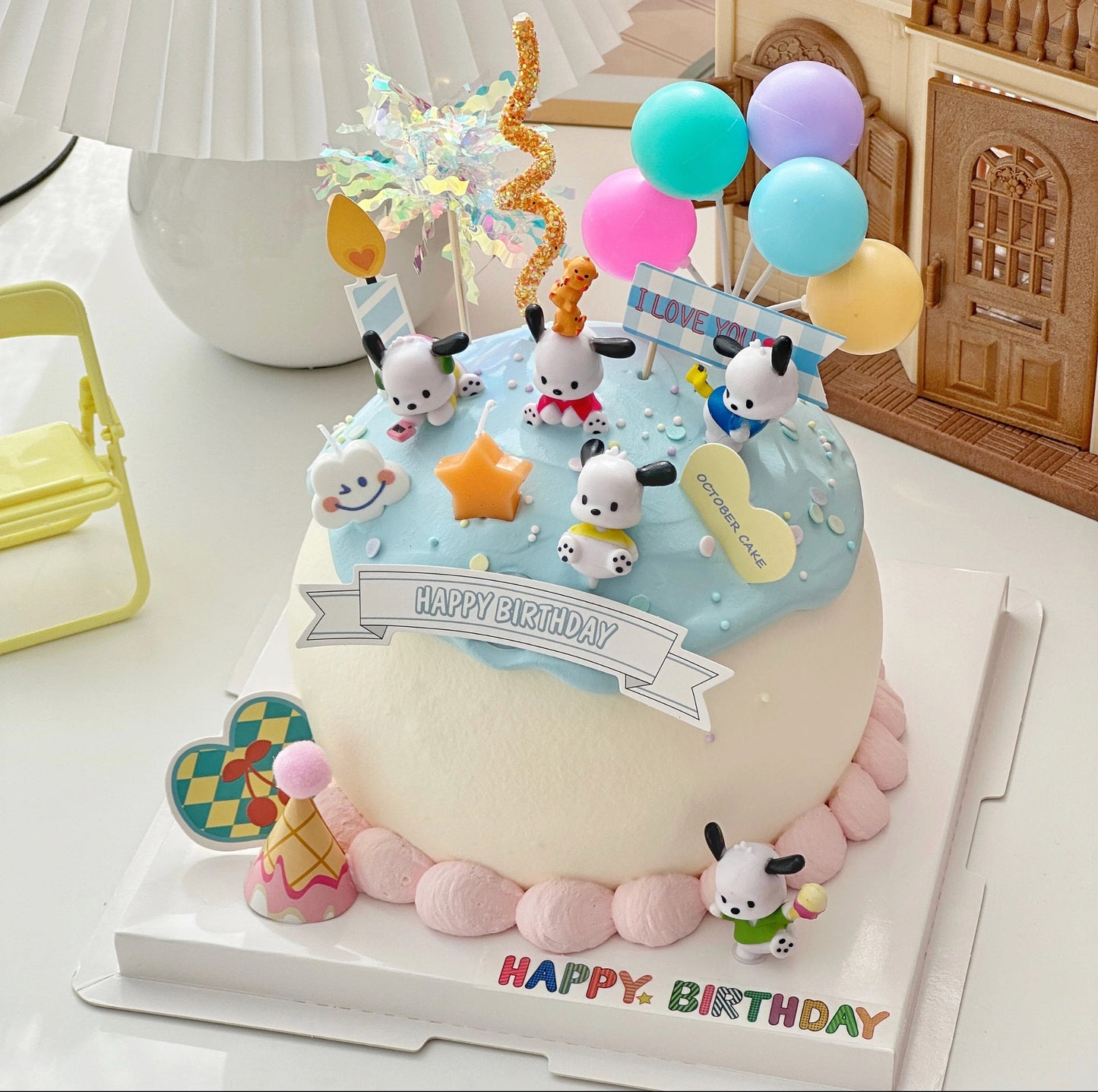 Pochacco Figurine Cake Topper Cupcake Decoration