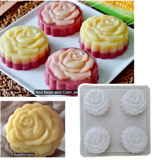 Rose mooncake mould plastic jelly mooncake mold 玫瑰月饼模