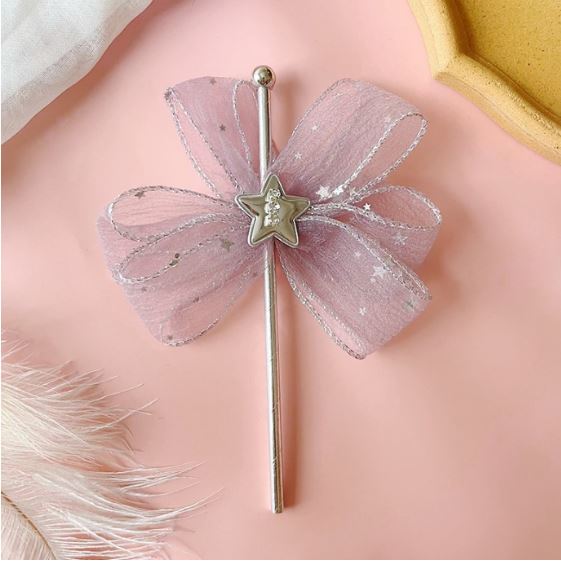 Fairy Wand silver gold pink cake topper princess cake decoration