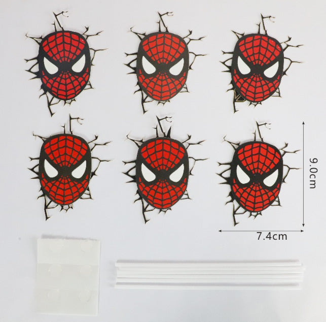 [SG seller] Spiderman marvel avengers figures for decorating kids birthday cake topper spider black web topper
