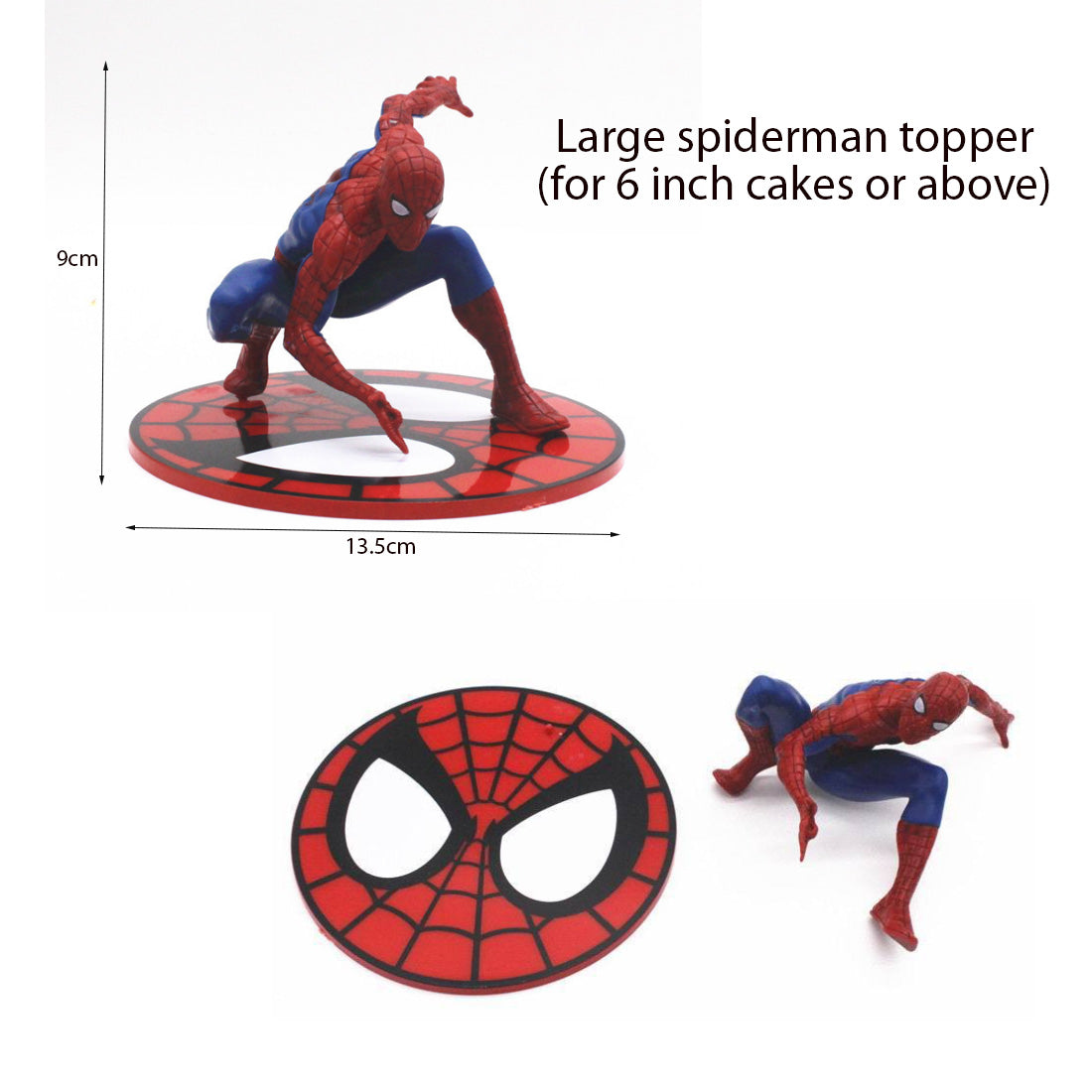 [SG seller] Spiderman marvel avengers figures for decorating kids birthday cake topper spider black web topper