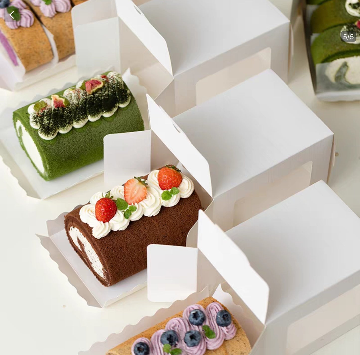 Slice Cake Box Single piece Box Swiss Roll Box - Log Cake Box Long Paper Box Packaging