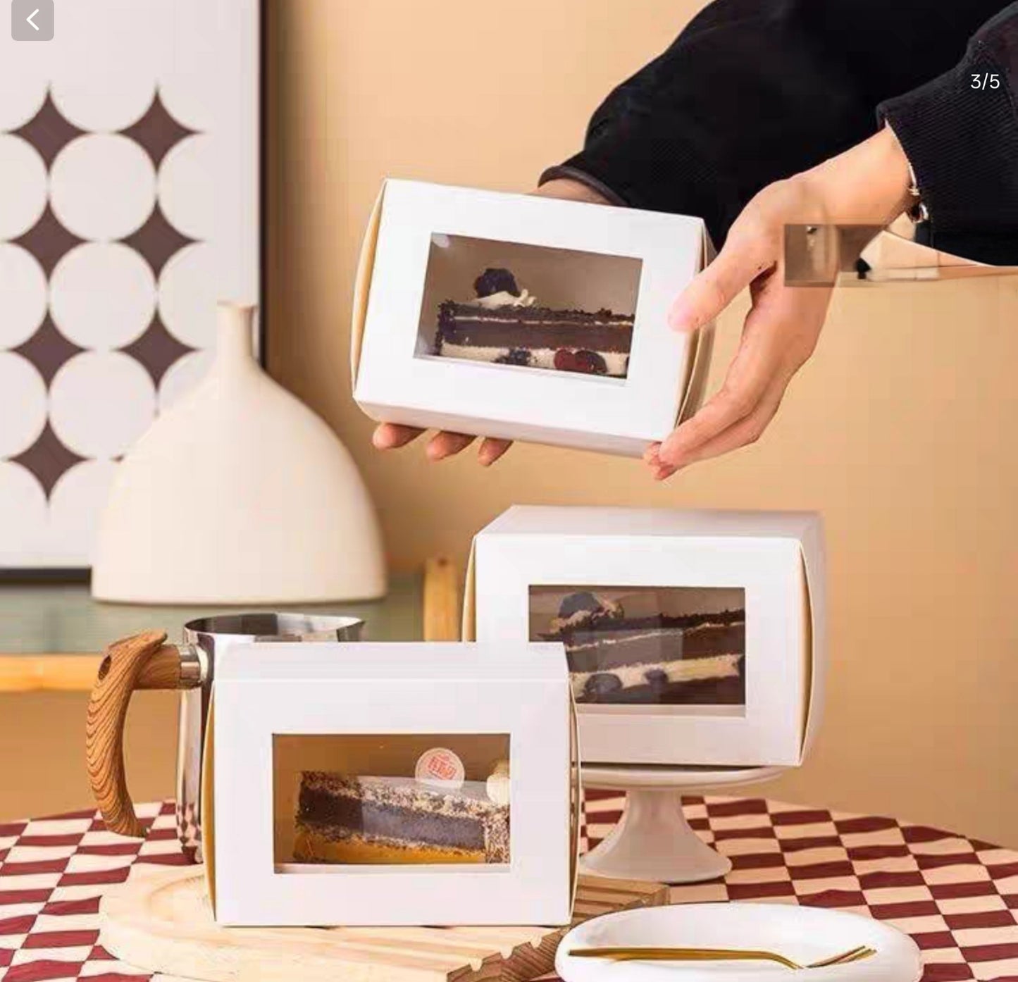 Slice Cake Box Single piece Box Swiss Roll Box - Log Cake Box Long Paper Box Packaging