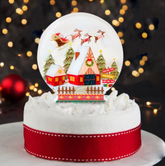 Christmas Cake Topper Snow Globe Cake decoration