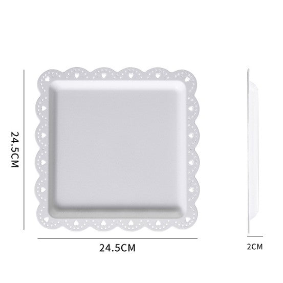 (25 / 37cm) Large serving tray party stand plastic plate dessert plating canapes platter cheese board serveware