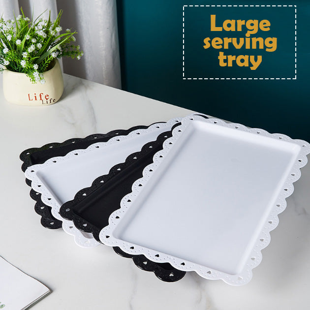 (25 / 37cm) Large serving tray party stand plastic plate dessert plating canapes platter cheese board serveware