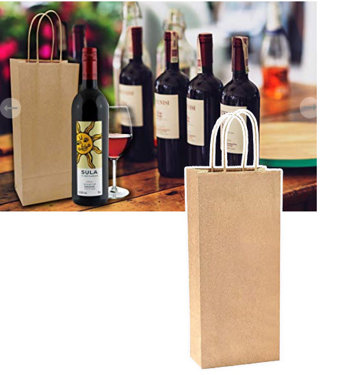 Kraft paper bag wine bag takeaway plastic bag brown colour carrier