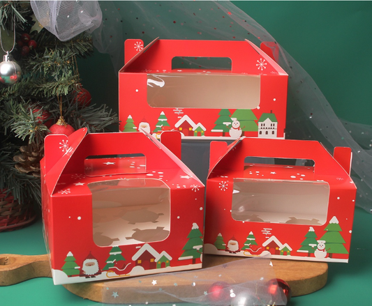 Christmas cupcake box xmas festive gift packaging box cupcake