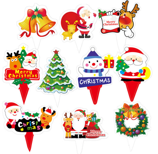 50pcs Christmas Paper toppers for Cupcakes