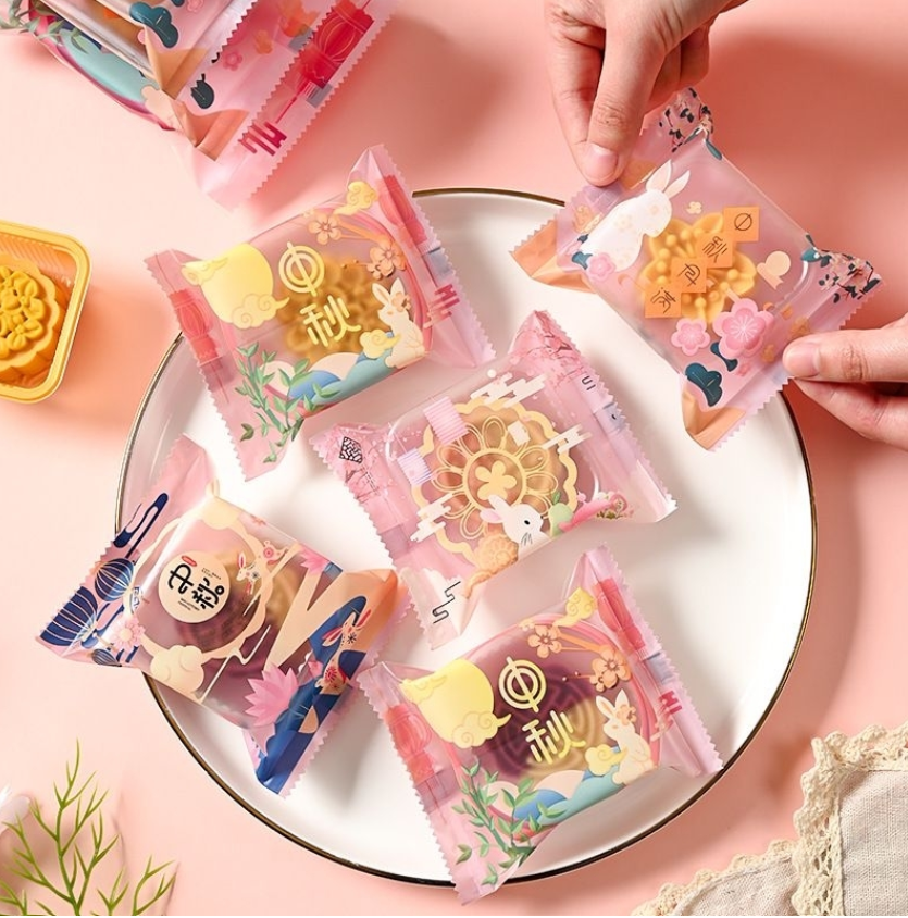 🔥(100pcs wrapper) mooncake heat sealer food wrappers sakura morandi bag packaging cookie wrapper sealing pineapple tart