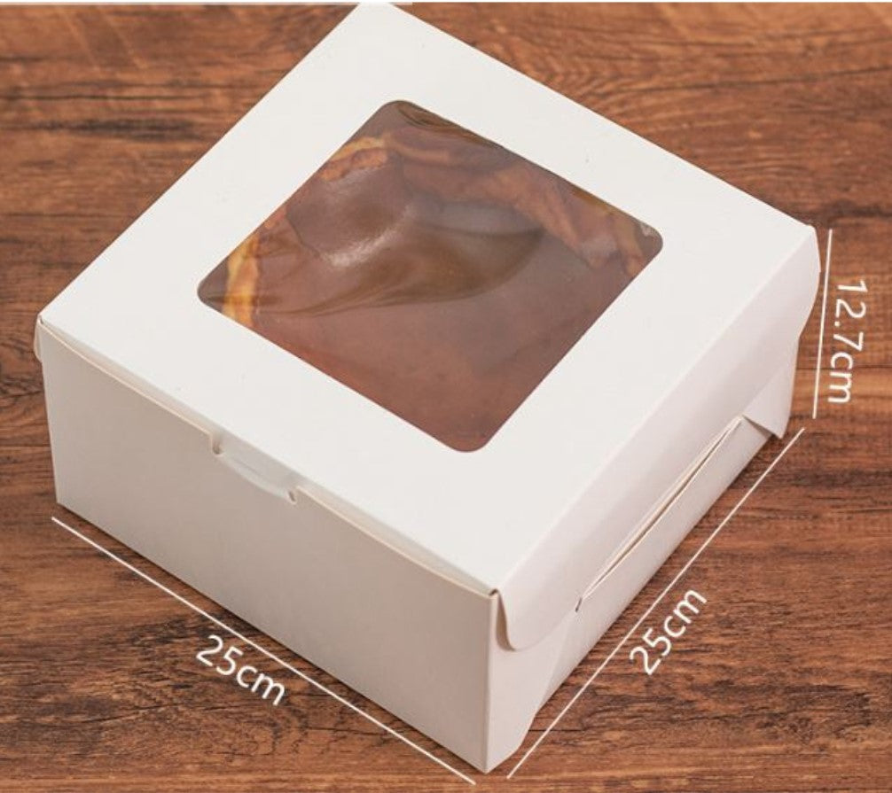 White Cake box 7 / 8 /10 inch white transparent window single layer cake boxes