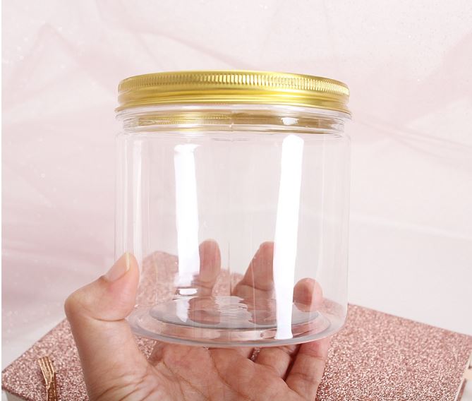 Cookie jar biscuit tin round food storage plastic container transparent grain nut storage cookies bottle can
