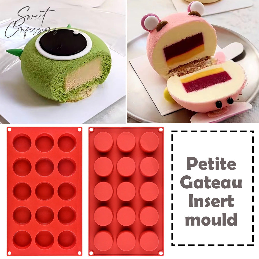 Mooncake filling mold round disc lava mousse silicone mould hole small cake baking pan silicon mold