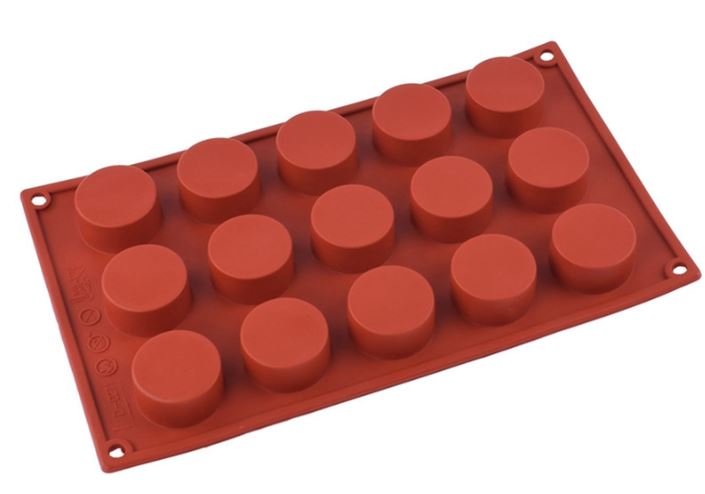 Mooncake filling mold round disc lava mousse silicone mould hole small cake baking pan silicon mold