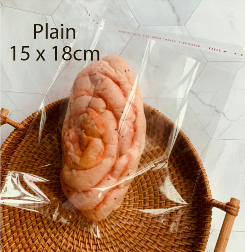 100pcs bun wrapper cookie bag bread storage bag plastic transparent bag adhesive wrappers