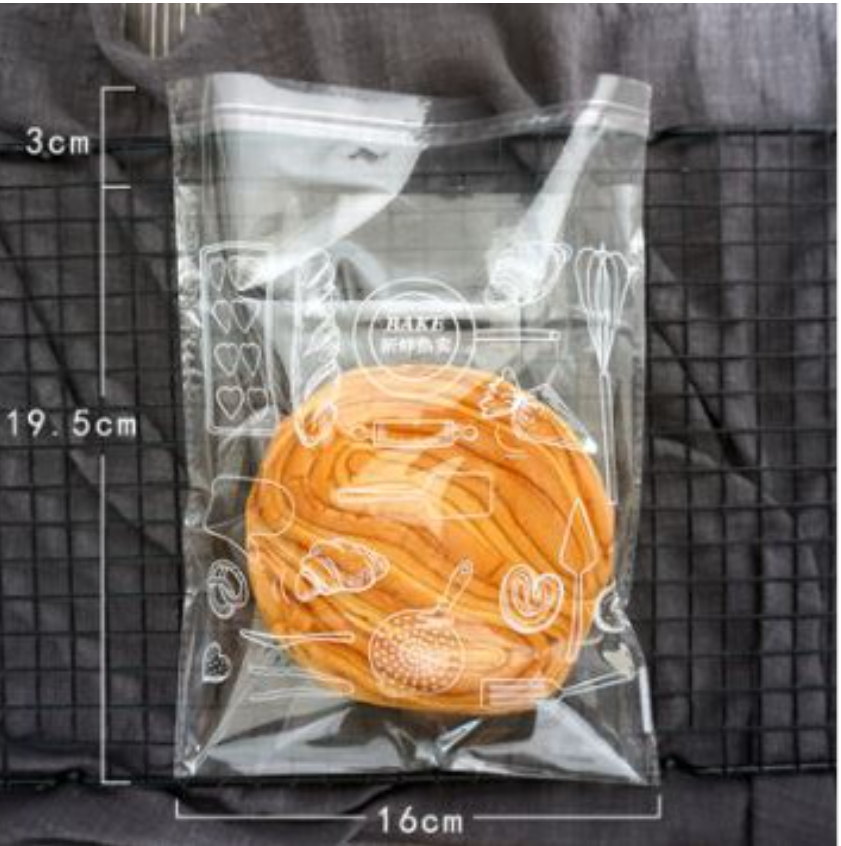 100pcs bun wrapper cookie bag bread storage bag plastic transparent bag adhesive wrappers