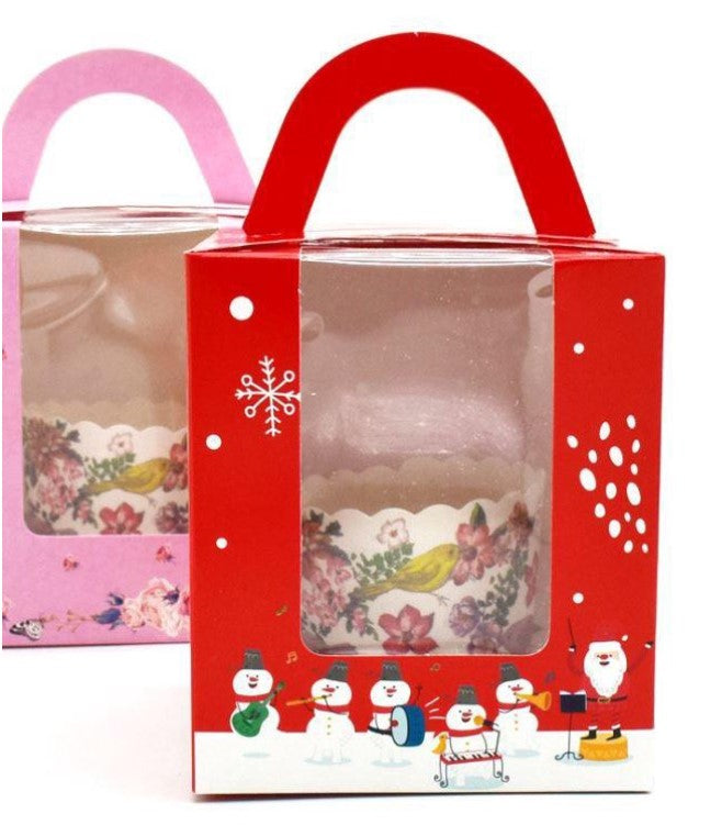 Christmas cupcake box xmas festive gift packaging box cupcake