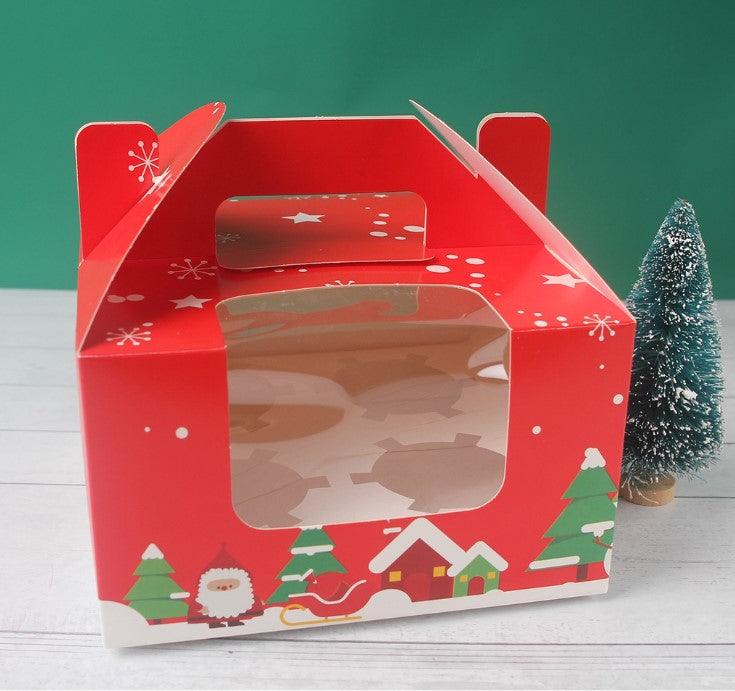 Christmas cupcake box xmas festive gift packaging box cupcake