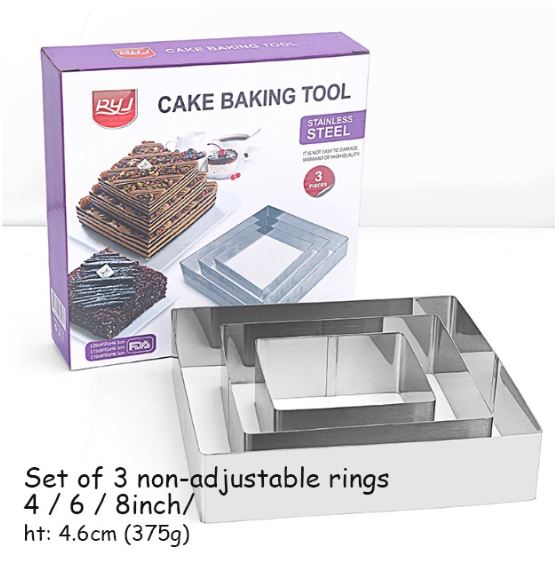 6 - 12 inch adjustable mousse cake ring square round & rectangle cake pan ring