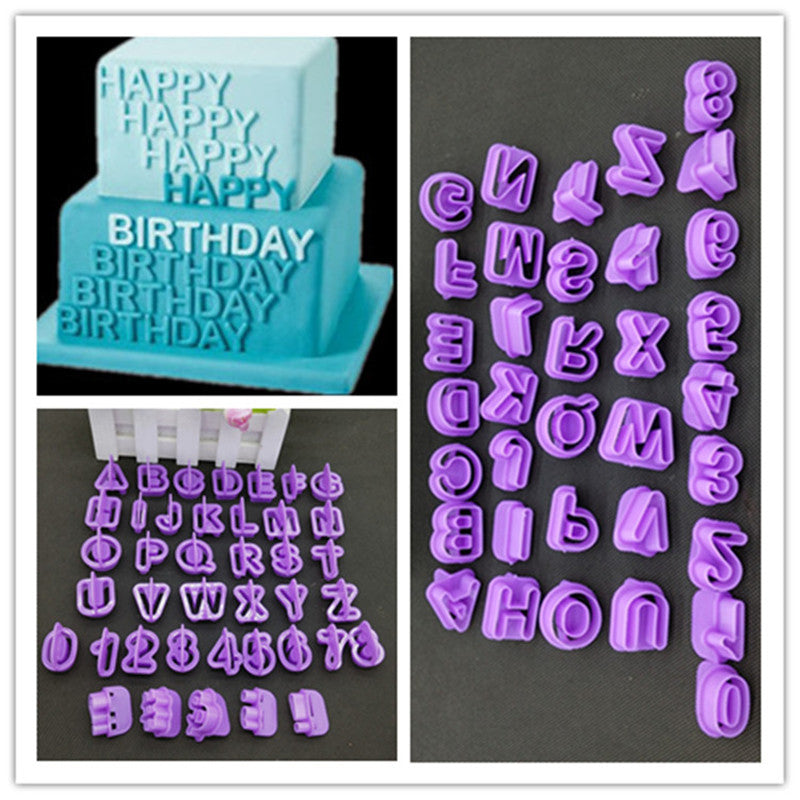 40pc alphabet cut-outs set letters cookie cutter fondant cutters numbers mould
