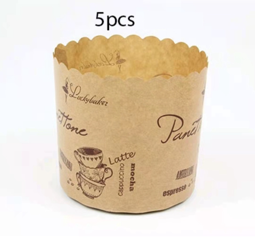 2 / 5pcs Panettone baking mould corrugated paper liner christmas baking mold