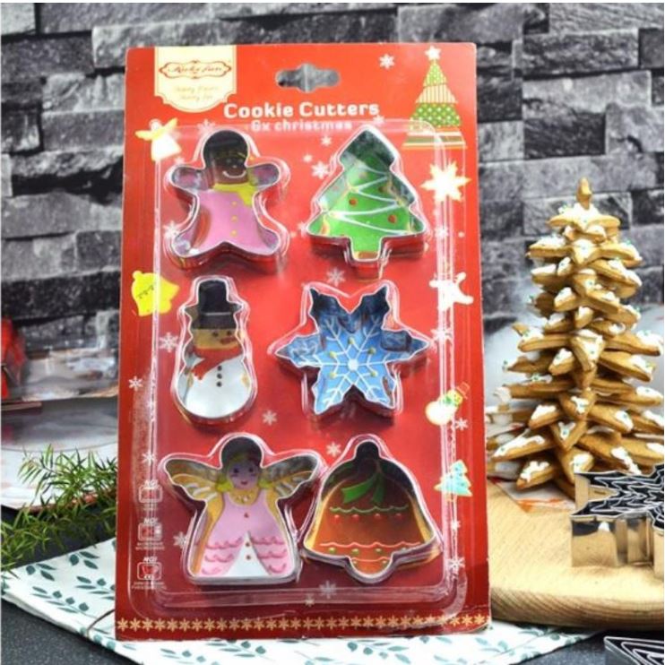 Christmas cookie cutter - snowflake bell angel xmas tree gingerbread snow man cake decorating tools