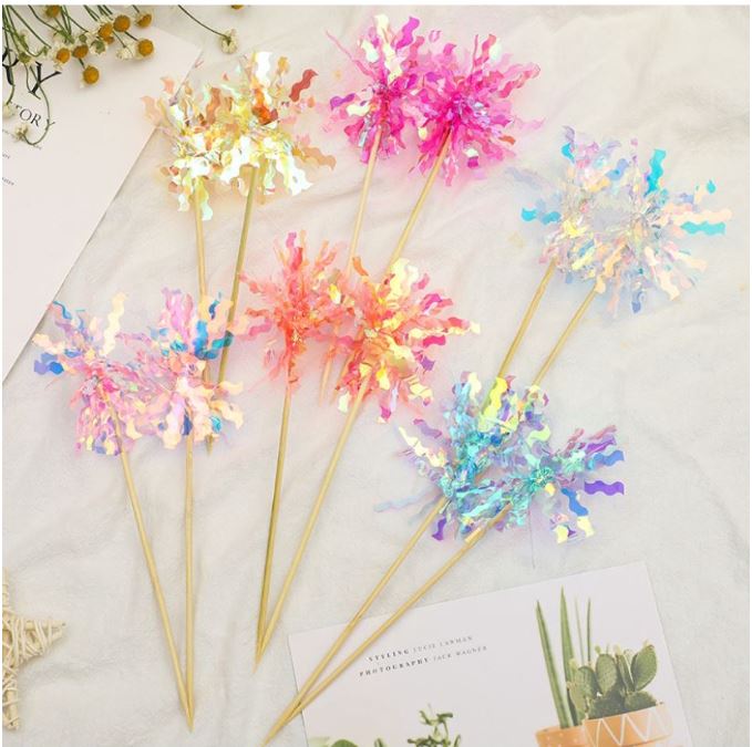 5pcs dazzling firework topper sparklers cake toppers