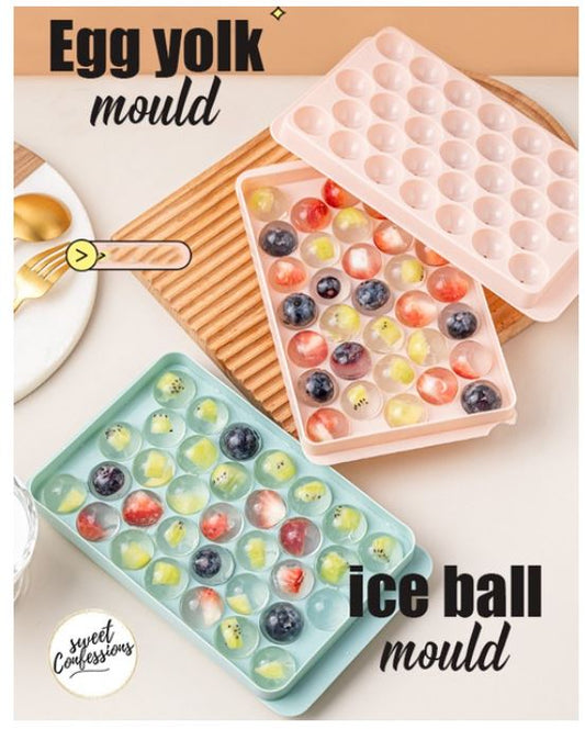 Egg yolk mould ice ball tray plastic mold ice cube maker sphere dome round jelly maker agar agar moulds