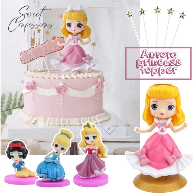Aurora sleeping beauty cake topper princess cupcake decoration
