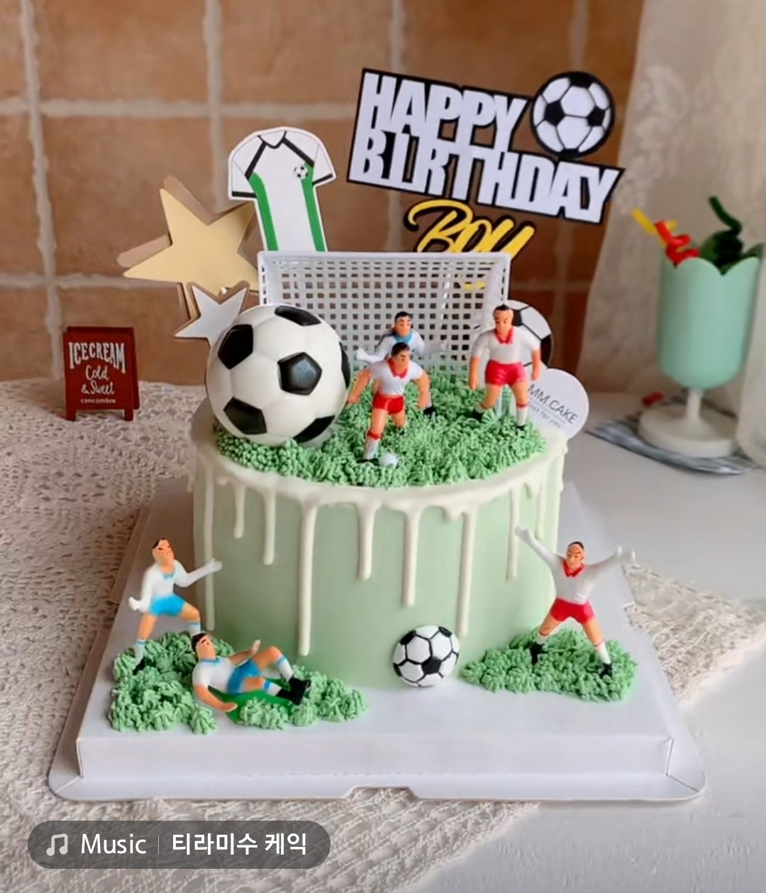 Soccer cake toppers or football cake topper decoration for cupcake