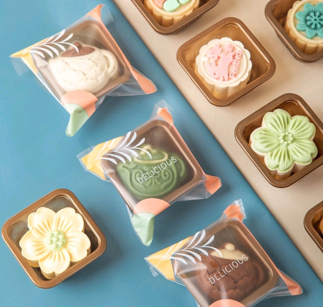 Morandi self adhesive sealing wrapper mooncake bag plastic bag cookie gift packaging