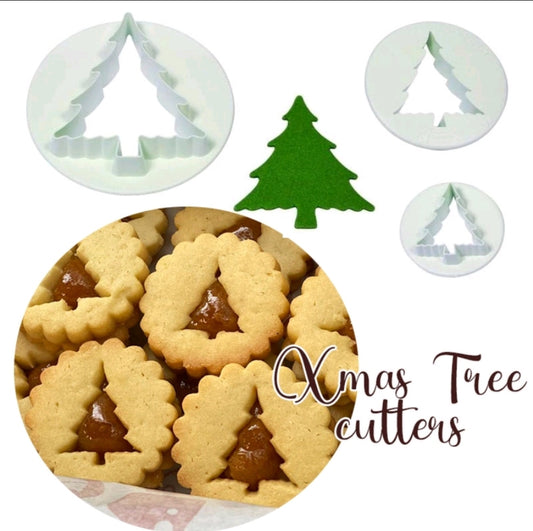 3pcs Christmas tree cutter xmas tree cutters cake decorating cookie mould linzer cookie