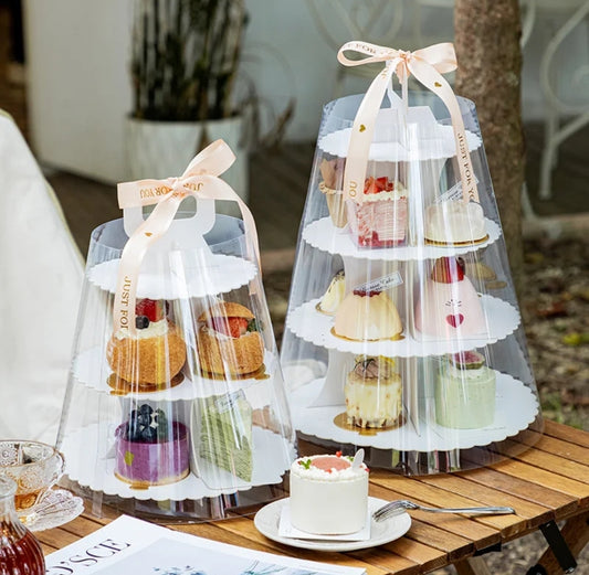 🔥 High Tea display stand cupcake box dessert table buffet stand outdoor carrying cake storage box