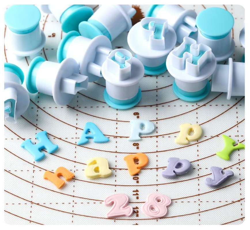 Alphabet plunger cutter set - Uppercase or lowercase set cookie cut-outs