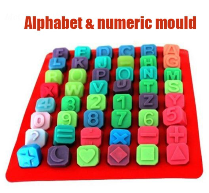 Alphabet & multiplication table jelly silicone mould alphabets letters silicon mold