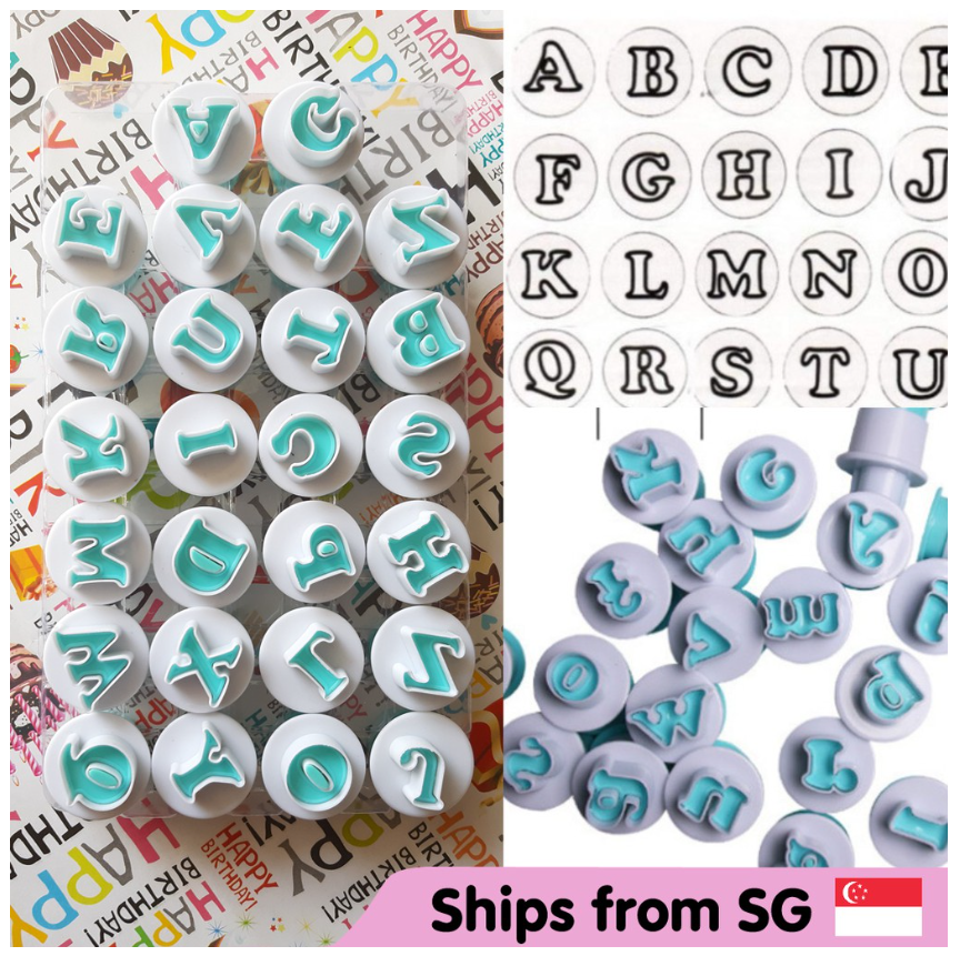 Alphabet plunger cutter set - Uppercase or lowercase set cookie cut-outs