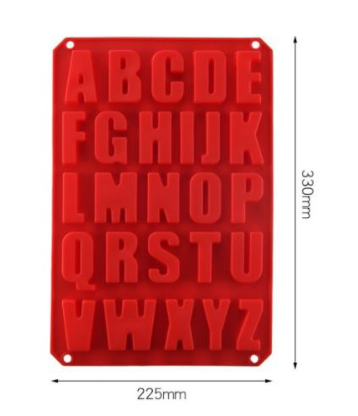Large alphabet chocolate silicone mould for cake decorating jelly art mold