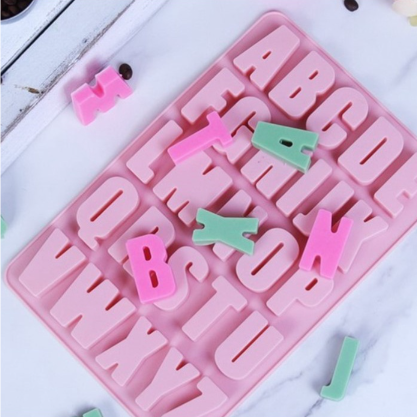 Large alphabet chocolate silicone mould for cake decorating jelly art mold