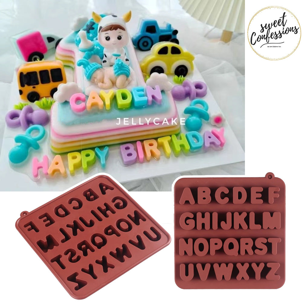 Alphabet chocolate jelly silicone mould ice cube mold