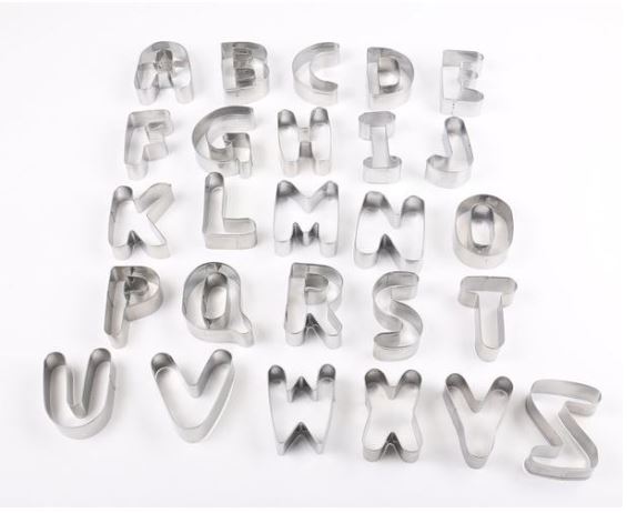 Gigantic large alphabet cutters for cookies or cake decorating 26 big letters cutter set