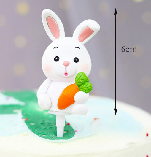 Safari animal figurine cake topper in lion giraffe pig elephant fox panda rabbit cake decoration