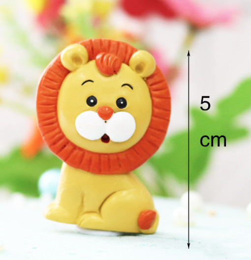 Safari animal figurine cake topper in lion giraffe pig elephant fox panda rabbit cake decoration