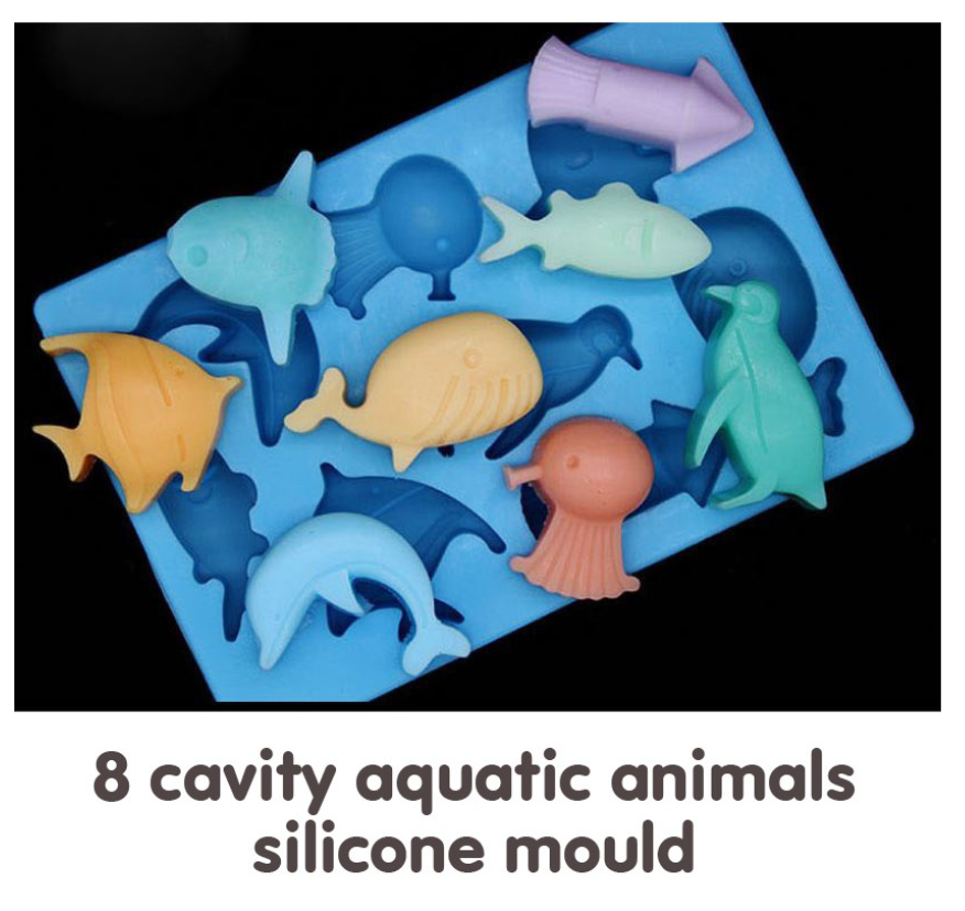 Sea aquatic animals dolphin whale penguin fish cuttlefish jelly silicone mould aquarium silicon mold