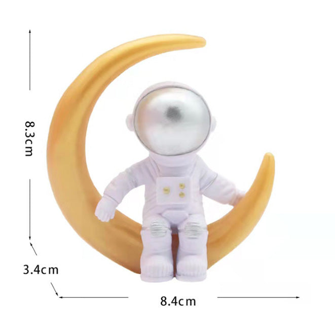 Astronaut cake topper galaxy planet cupcake birthday decoration for kids space travel boy