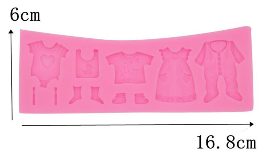 Baby mould clothings kid clothes bib jumper fondant silicone mould cake decorating 1st birthday first mold