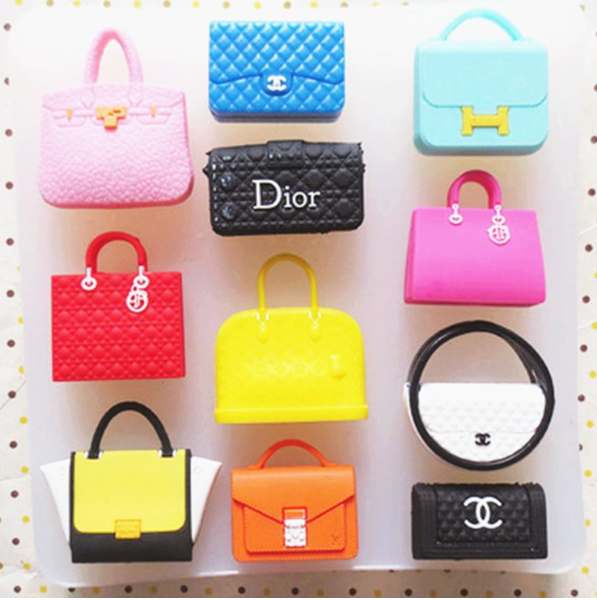 Handbag silicone mould cake decorating branded bag silicon mold tote bag cupcake topper
