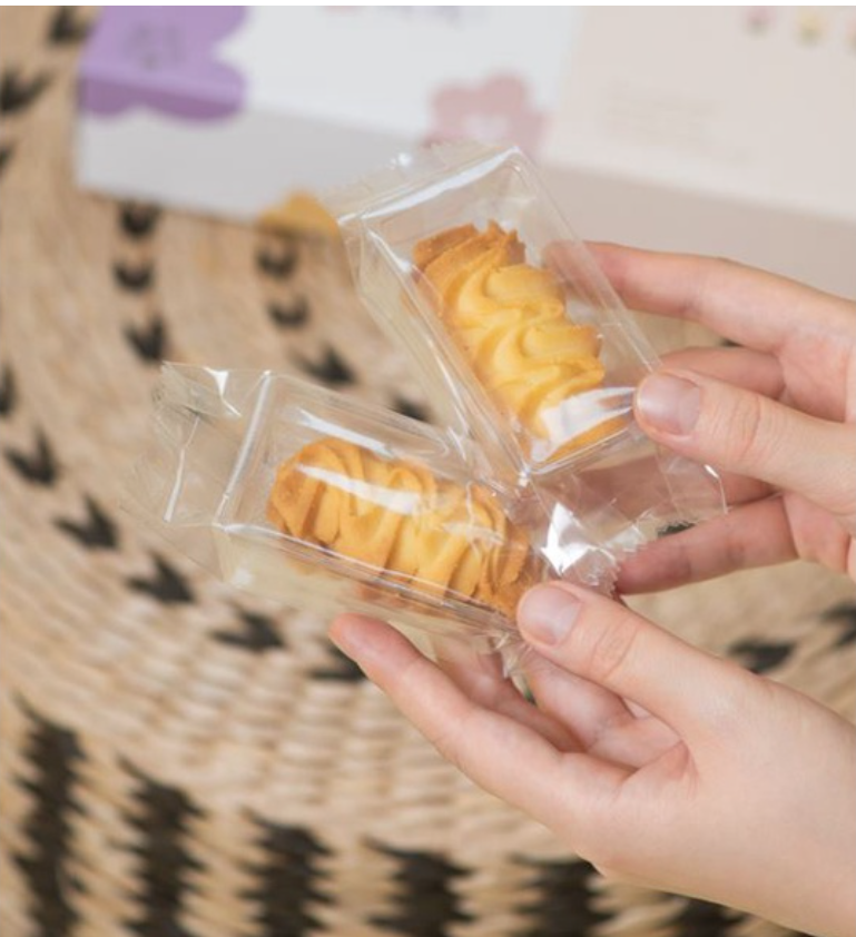 🇸🇬(50pcs trays/bags) SEALING bag tray gold bar pineapple tart long transparent box heat sealer wrapper cookie bags