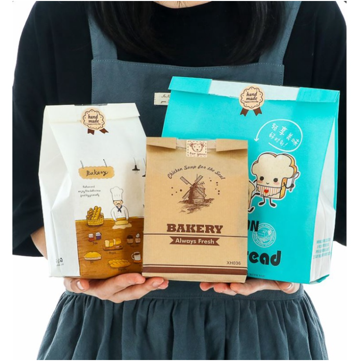 Toast bag bun wrapper bread wrapping paper kraft bags cookie packaging bag croissant packing paper takeaway 面包包装袋