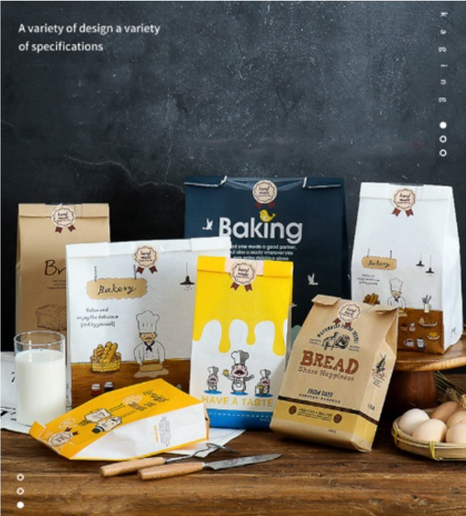 Toast bag bun wrapper bread wrapping paper kraft bags cookie packaging bag croissant packing paper takeaway 面包包装袋